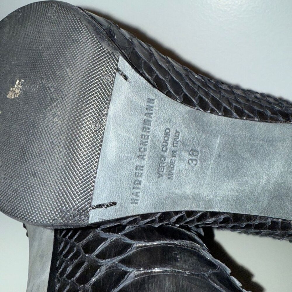 Haider Ackermann Black Python Leather Stiletto He… - image 8